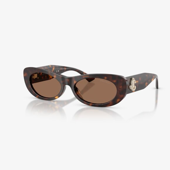 JIMMY CHOO Tortoise Brown JC5038BU Sunglasses NWT - Picture 1 of 12